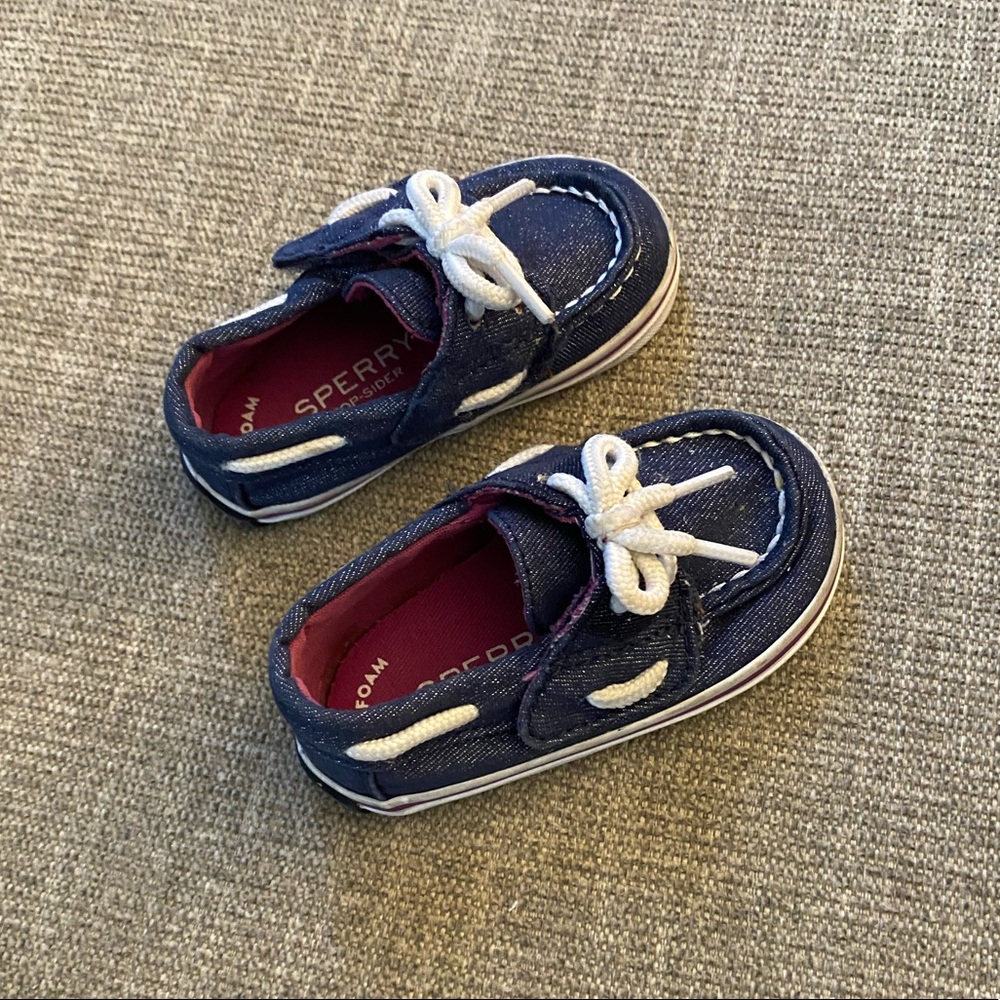 Baby Girl Sperry’s Size 1 with Velcro infants Sperry